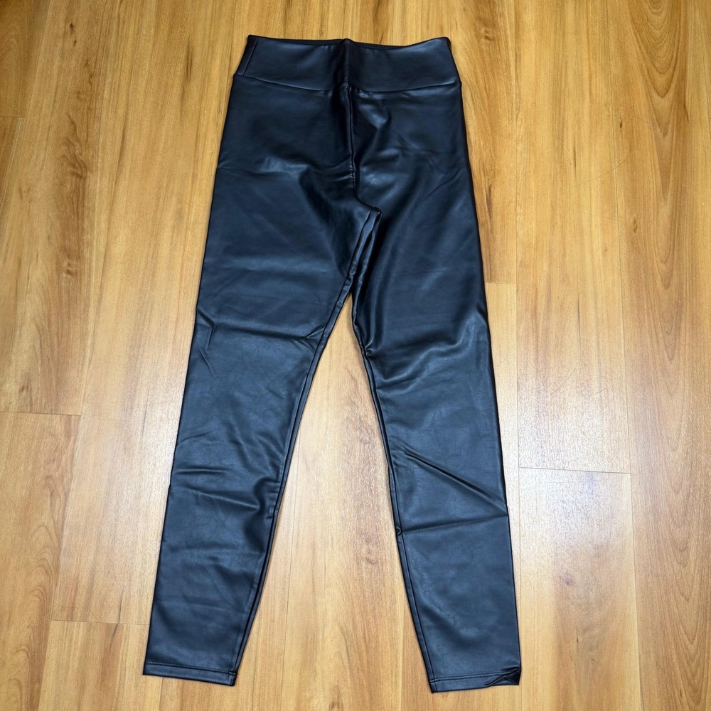 Abercrombie & Fitch Vegan Leather Leggings Black‎ High Waisted Womens Medium NEW